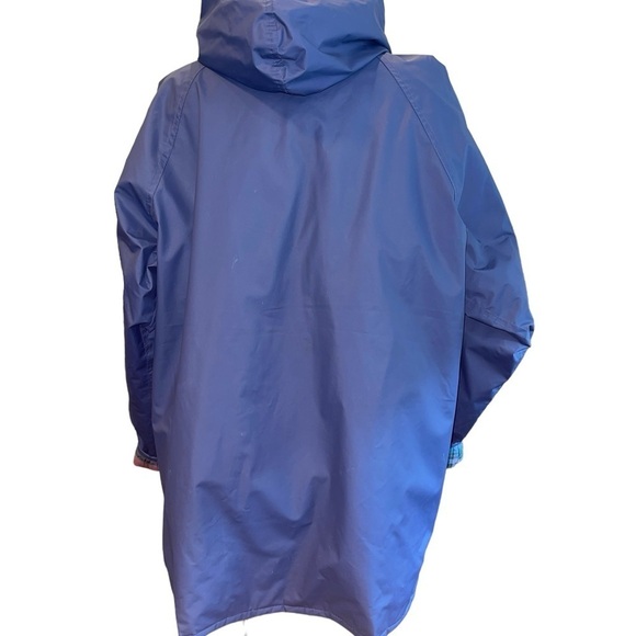 Lillian Lorow Designs Women's Jacket Size L Blue Raincoat Hooded Zip Up Pockets - Picture 5 of 9